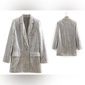 The Eras Tour “ The Man” silver sparkly blazer dress